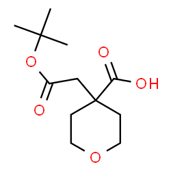 ChemSpider 2D Image | 4-{2-[(2-Methyl-2-propanyl)oxy]-2-oxoethyl}tetrahydro-2H-pyran-4-carboxylic acid | C12H20O5