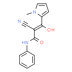 ChemSpider 2D Image | (2Z)-2-Cyano-3-hydroxy-3-(1-methyl-1H-pyrrol-2-yl)-N-phenylacrylamide | C15H13N3O2