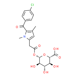 ChemSpider 2D Image | Î²-D-Glucopyranuronic acid, 1-[5-(4-chlorobenzoyl)-1,4-dimethyl-1H-pyrrole-2-acetate] | C21H22ClNO9