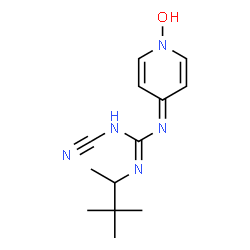 ChemSpider 2D Image | 1-Cyano-2-(3,3-dimethyl-2-butanyl)-3-(1-hydroxy-4(1H)-pyridinylidene)guanidine | C13H19N5O