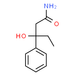 ChemSpider 2D Image | 3-Hydroxy-3-phenylpentanamide | C11H15NO2