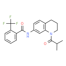 ChemSpider 2D Image | N-(1-Isobutyryl-1,2,3,4-tetrahydro-7-quinolinyl)-2-(trifluoromethyl)benzamide | C21H21F3N2O2