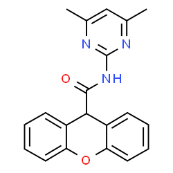 ChemSpider 2D Image | N-(4,6-Dimethyl-2-pyrimidinyl)-9H-xanthene-9-carboxamide | C20H17N3O2