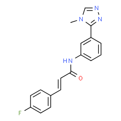 ChemSpider 2D Image | (2E)-3-(4-Fluorophenyl)-N-[3-(4-methyl-4H-1,2,4-triazol-3-yl)phenyl]acrylamide | C18H15FN4O