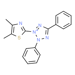 ChemSpider 2D Image | 3-(4,5-Dimethyl-2-thiazolyl)-2,5-diphenyl-2H-tetrazolium | C18H16N5S