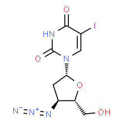 ChemSpider 2D Image | 3'-Azido-2',3'-dideoxy-5-iodouridine | C9H10IN5O4