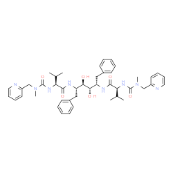 ChemSpider 2D Image | (2(S),5(S))-1,2,5,6-Tetradeoxy-2,5-bis((3-methyl-2-(((methyl(2-pyrimidinylmethyl)amino)carbonyl)amino)-1-oxobutyl)amino)-1,6-diphenyl-L-altritol | C44H58N8O6