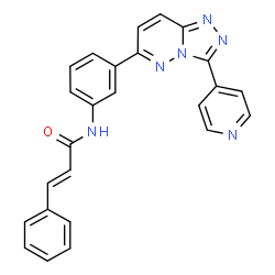 ChemSpider 2D Image | (2E)-3-Phenyl-N-{3-[3-(4-pyridinyl)[1,2,4]triazolo[4,3-b]pyridazin-6-yl]phenyl}acrylamide | C25H18N6O