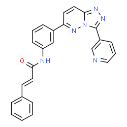 ChemSpider 2D Image | (2E)-3-Phenyl-N-{3-[3-(3-pyridinyl)[1,2,4]triazolo[4,3-b]pyridazin-6-yl]phenyl}acrylamide | C25H18N6O