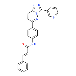 ChemSpider 2D Image | (2E)-3-Phenyl-N-{4-[3-(3-pyridinyl)[1,2,4]triazolo[4,3-b]pyridazin-6-yl]phenyl}acrylamide | C25H18N6O
