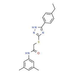 ChemSpider 2D Image | N-(3,5-Dimethylphenyl)-2-{[5-(4-ethylphenyl)-1H-1,2,4-triazol-3-yl]sulfanyl}acetamide | C20H22N4OS