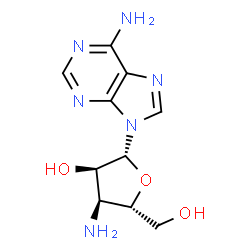 ChemSpider 2D Image | 3'-Amino-3'-deoxyadenosine | C10H14N6O3