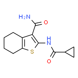 ChemSpider 2D Image | 2-cyclopropaneamido-4,5,6,7-tetrahydro-1-benzothiophene-3-carboxamide | C13H16N2O2S