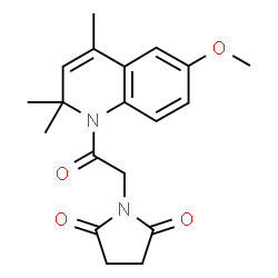 ChemSpider 2D Image | 1-[2-(6-methoxy-2,2,4-trimethylquinolin-1-yl)-2-oxoethyl]pyrrolidine-2,5-dione | C19H22N2O4