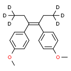 ChemSpider 2D Image | 1,1'-(3Z)-(1,1,1,6,6,6-~2~H_6_)-3-Hexene-3,4-diylbis(4-methoxybenzene) | C20H18D6O2