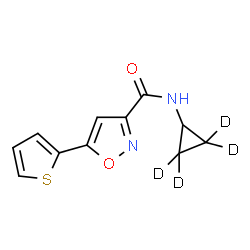 ChemSpider 2D Image | N-[(2,2,3,3-~2~H_4_)Cyclopropyl]-5-(2-thienyl)-1,2-oxazole-3-carboxamide | C11H6D4N2O2S