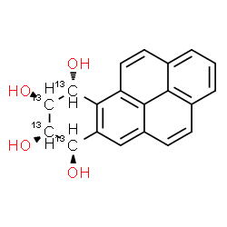 ChemSpider 2D Image | (7R,8S,9R,10R)-(7,8,9,10-~13~C_4_)-7,8,9,10-Tetrahydrobenzo[pqr]tetraphene-7,8,9,10-tetrol | C1613C4H16O4