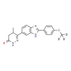 ChemSpider 2D Image | 5-Methyl-6-(2-{4-[(~2~H_3_)methyloxy]phenyl}-1H-benzimidazol-6-yl)-4,5-dihydro-3(2H)-pyridazinone | C19H15D3N4O2