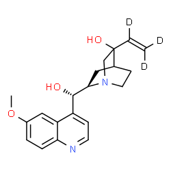 ChemSpider 2D Image | (3xi,9S)-6'-Methoxy(10,11,11-~2~H_3_)cinchonan-3,9-diol | C20H21D3N2O3