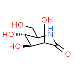 ChemSpider 2D Image | (4S,5R)-3,4,5-Trihydroxy-6-(hydroxymethyl)-2-piperidinone | C6H11NO5