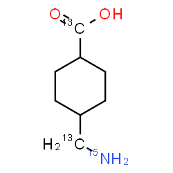ChemSpider 2D Image | 4-[(~15~N)Amino(~13~C)methyl]cyclohexane(~13~C)carboxylic acid | C613C2H1515NO2
