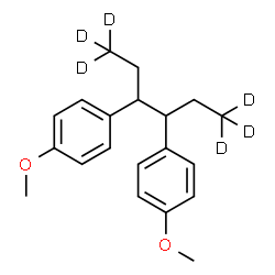ChemSpider 2D Image | 1,1'-(1,1,1,6,6,6-~2~H_6_)-3,4-Hexanediylbis(4-methoxybenzene) | C20H20D6O2