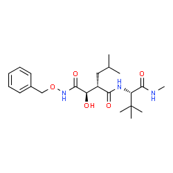 ChemSpider 2D Image | (2R,3S)-N~1~-(Benzyloxy)-N~4~-[(2S)-3,3-dimethyl-1-(methylamino)-1-oxo-2-butanyl]-2-hydroxy-3-isobutylsuccinamide | C22H35N3O5