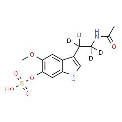 ChemSpider 2D Image | 3-[2-Acetamido(~2~H_4_)ethyl]-5-methoxy-1H-indol-6-yl hydrogen sulfate | C13H12D4N2O6S