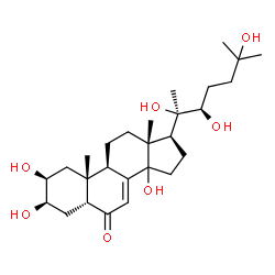 ChemSpider 2D Image | (2beta,3beta,5beta,14xi,22R)-2,3,14,20,22,25-Hexahydroxycholest-7-en-6-one | C27H44O7