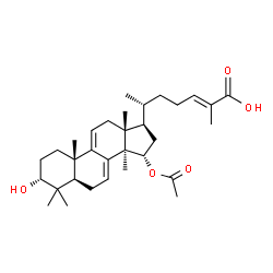 ChemSpider 2D Image | (3alpha,15alpha,24E)-15-Acetoxy-3-hydroxylanosta-7,9(11),24-trien-26-oic acid | C32H48O5