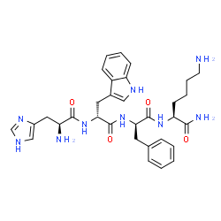 ChemSpider 2D Image | L-Histidyl-D-tryptophyl-D-phenylalanyl-L-lysinamide | C32H41N9O4