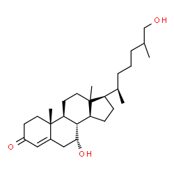 ChemSpider 2D Image | (7alpha,13xi)-7,26-Dihydroxycholest-4-en-3-one | C27H44O3