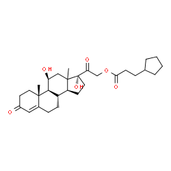 ChemSpider 2D Image | (11beta,13xi)-11,17-Dihydroxy-3,20-dioxopregn-4-en-21-yl 3-cyclopentylpropanoate | C29H42O6
