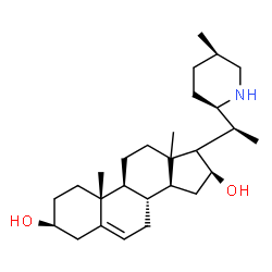 ChemSpider 2D Image | (3beta,13xi,16beta)-17-{(1S)-1-[(2R,5R)-5-Methyl-2-piperidinyl]ethyl}androst-5-ene-3,16-diol | C27H45NO2