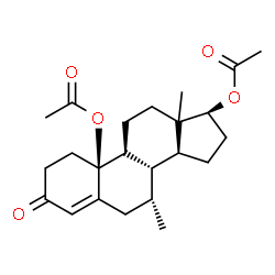 ChemSpider 2D Image | (7alpha,8xi,13xi,17beta)-7-Methyl-3-oxoestr-4-ene-10,17-diyl diacetate | C23H32O5