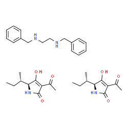 ChemSpider 2D Image | (5S)-3-Acetyl-5-[(2S)-2-butanyl]-4-hydroxy-1,5-dihydro-2H-pyrrol-2-one - N,N'-dibenzyl-1,2-ethanediamine (2:1) | C36H50N4O6