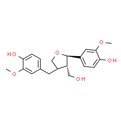 ChemSpider 2D Image | 4-[(2R,3S)-4-(4-Hydroxy-3-methoxybenzyl)-3-(hydroxymethyl)tetrahydro-2-furanyl]-2-methoxyphenol | C20H24O6