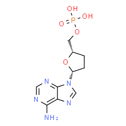 ChemSpider 2D Image | 2',3'-dideoxyadenosine-5'-monophosphate | C10H14N5O5P