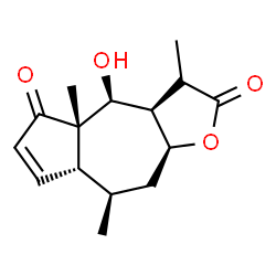 ChemSpider 2D Image | (3S,3aR,4S,4aS,7aR,8R,9aS)-4-Hydroxy-3,4a,8-trimethyl-3,3a,4,4a,7a,8,9,9a-octahydroazuleno[6,5-b]furan-2,5-dione | C15H20O4