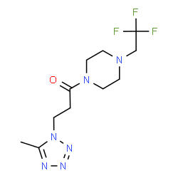ChemSpider 2D Image | 3-(5-Methyl-1H-tetrazol-1-yl)-1-[4-(2,2,2-trifluoroethyl)-1-piperazinyl]-1-propanone | C11H17F3N6O