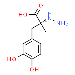 ChemSpider 2D Image | (2R)-3-(3,4-Dihydroxyphenyl)-2-hydrazino-2-methylpropanoic acid | C10H14N2O4