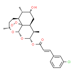 ChemSpider 2D Image | (1R,4S,5S,6R,8S,9R,10S,12R,13R)-6-Hydroxy-1,5,9-trimethyl-11,14,15,16-tetraoxatetracyclo[10.3.1.0~4,13~.0~8,13~]hexadec-10-yl (2E)-3-(3-chlorophenyl)acrylate | C24H29ClO7