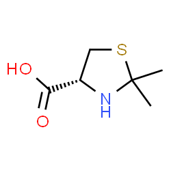 ChemSpider 2D Image | (4R)-2,2-Dimethyl-1,3-thiazolidine-4-carboxylic acid | C6H11NO2S