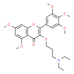 ChemSpider 2D Image | 3-[3-(Diethylamino)propoxy]-5,7-dimethoxy-2-(3,4,5-trimethoxyphenyl)-4H-chromen-4-one | C27H35NO8