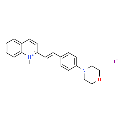 ChemSpider 2D Image | 1-Methyl-2-{(E)-2-[4-(4-morpholinyl)phenyl]vinyl}quinolinium iodide | C22H23IN2O