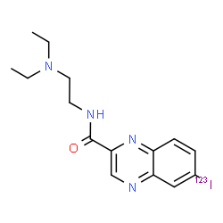 ChemSpider 2D Image | N-[2-(Diethylamino)ethyl]-6-(~123~I)iodo-2-quinoxalinecarboxamide | C15H19123IN4O