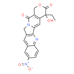 ChemSpider 2D Image | 4-ethyl-4-hydroxy-9-nitro-1h-pyrano(3',4':6,7)indolizino(1,2-b)quinoline-3,14(4h,12h)-dione | C20H15N3O6