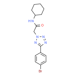 ChemSpider 2D Image | 2-[5-(4-Bromophenyl)-2H-tetrazol-2-yl]-N-cyclohexylacetamide | C15H18BrN5O