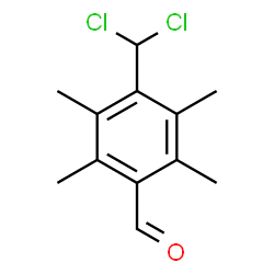 ChemSpider 2D Image | 4-DICHLOROMETHYL-2,3,5,6-TETRAMETHYL-BENZALDEHYDE | C12H14Cl2O