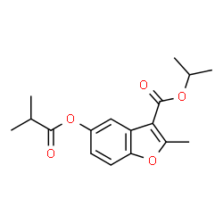 ChemSpider 2D Image | Isopropyl 5-(isobutyryloxy)-2-methyl-1-benzofuran-3-carboxylate | C17H20O5
